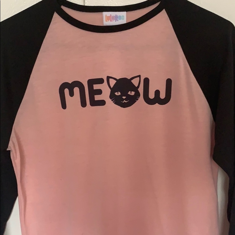 LulaRoe Meow Randy Baseball Top